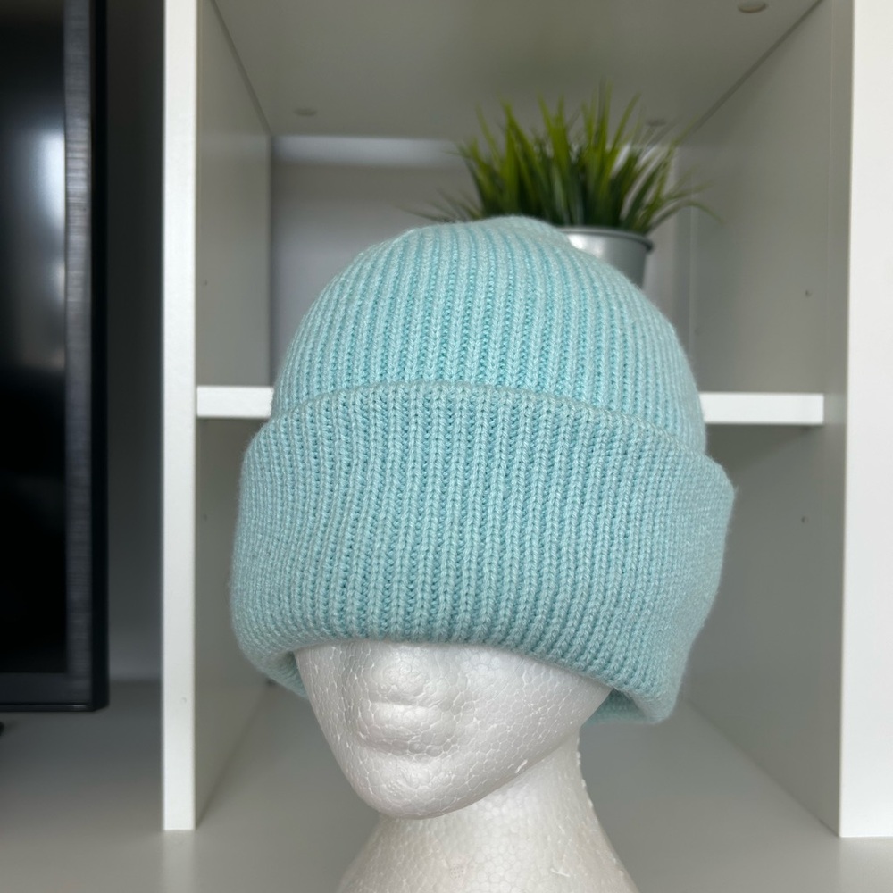 Cozy Knit Beanie in Light Aqua